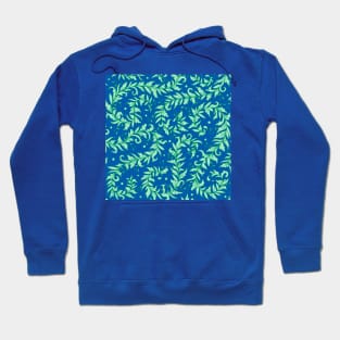 Lacy Leaves Green and Blue Hoodie